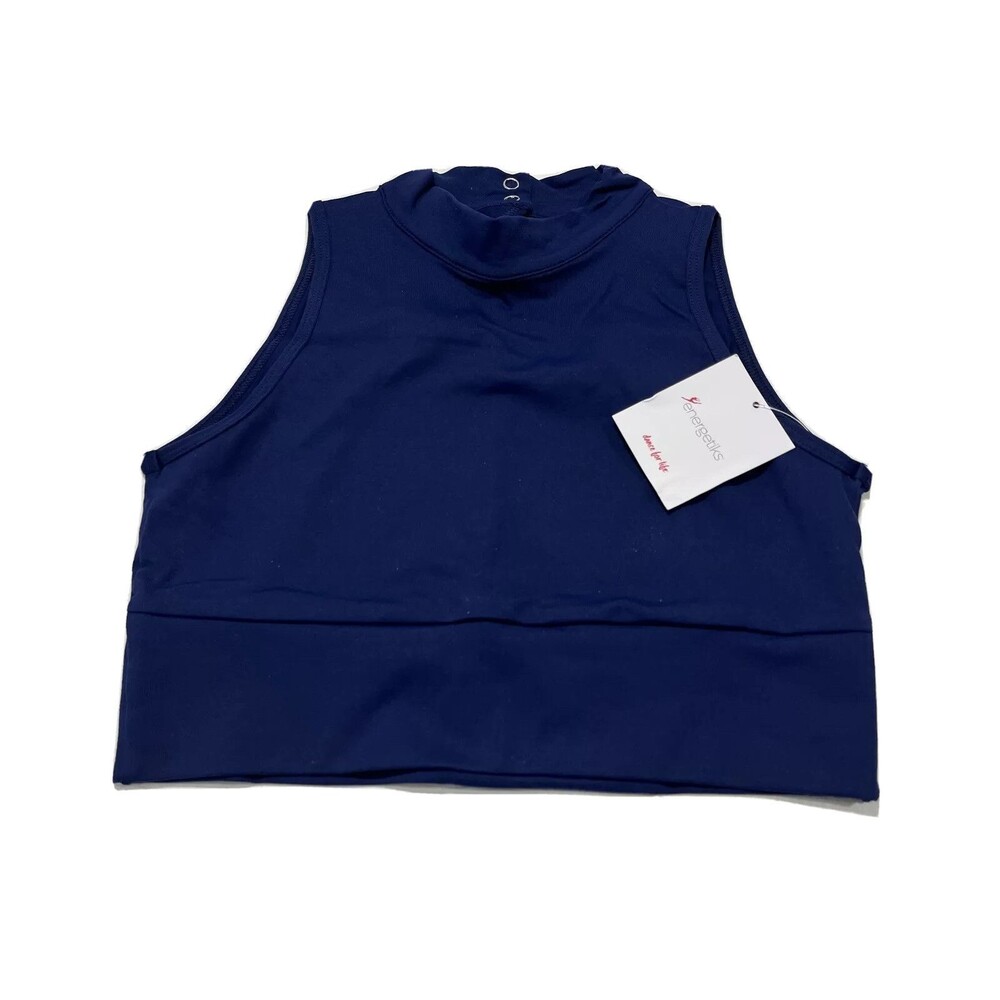 Energetiks Willow Crop Top Sleeveless Dark Blue High Neck Size XS